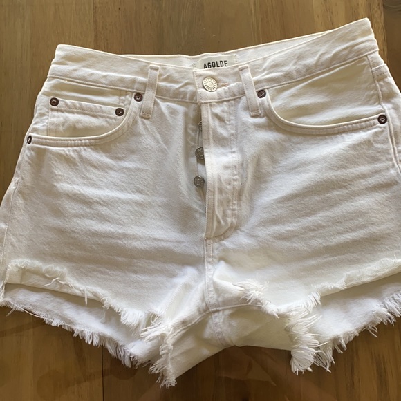 Agolde Parker button front white shorts size 25 - Picture 4 of 5